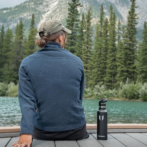 Super Sparrow Stainless Steel Insulated Sports Straw Lid Water Bottle - 500ml - BPA Free - Black - 16.9 Ounces - Hiking, Cycling, Running, Yoga - color: Black, size: 16.9 Ounces