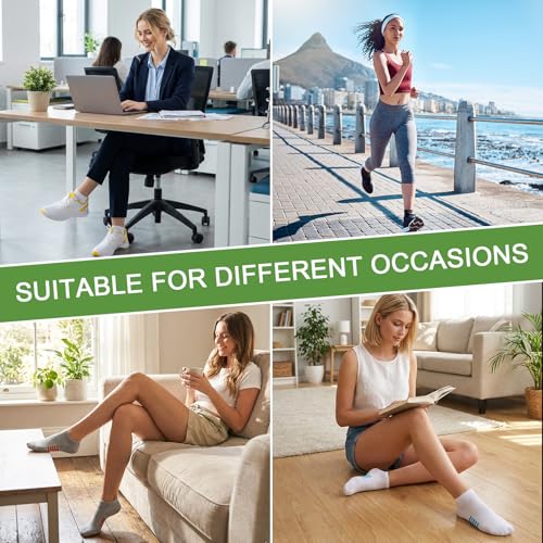 Ankle Socks for Women, 6/12 Pairs Bamboo Viscose Low Cut Socks - color: White, size: 5-8
