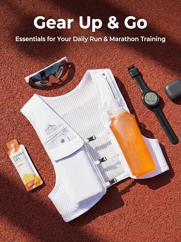 Zelvot Running Vest for Women Men, Touchscreen Phone Pocket - color: White, size: Medium-Large