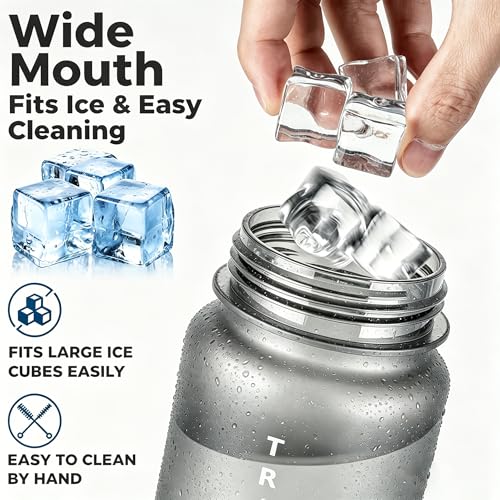 32oz Clear Tritan Water Bottle with Chug Lid - color: Grey