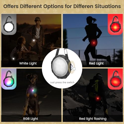 Super Bright Dog Collar Light for Night Walking, 4 Modes, Waterproof, 2 Pcs