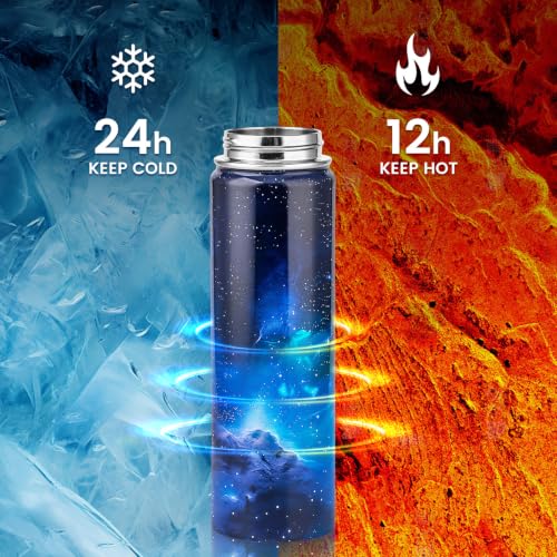 RAYMYLO Insulated Water Bottle 20 oz, Triple Wall Vacuum Stainless Steel - color: Aurora Purple, size: 20 Ounces