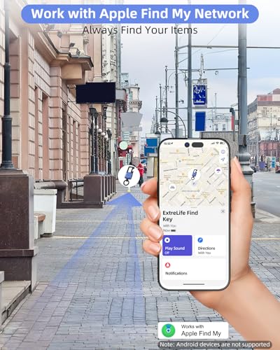 ExtreLife Keychain, Works with Apple Find My, Bottle Opener, Carabiner Car Key Chains with Gps Tracker - color: Glacier Blue