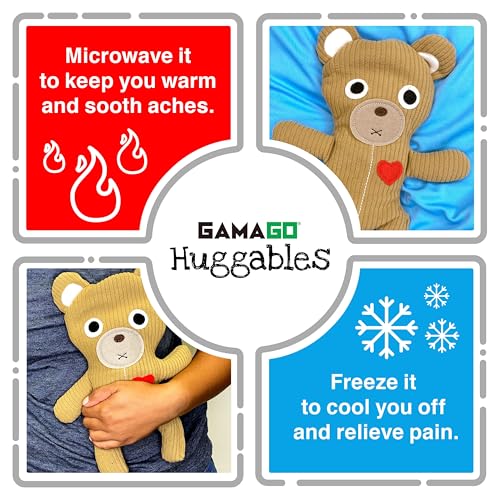 GAMAGO Heatable Huggable Bear 12 Inch - Microwave Heating Pad Plush, Freezable Stuffed Animal, Lavender Scented Warm Cold Pack Gift for Kids and Adult