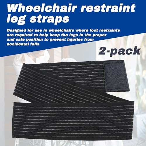 2 Pack Wheelchair Leg Straps - Polyester Material, Breathable & Elastic - Foot, Calf & Seat Belt Restraints for Wheelchair Accessory - size: Breathable