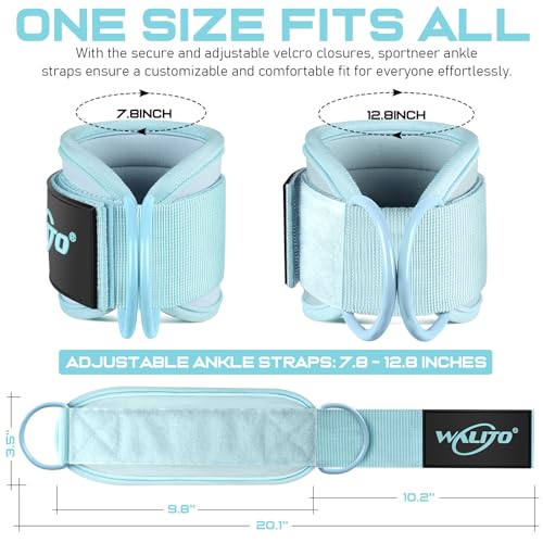 Ankle Straps for Cable Machines, Leg Straps for Glute Kick Back Accessories - color: Macaron Blue