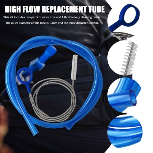 Replacement Tube Set with Cleaning Brush Kit 98CM Long Water Hose for Hydration Pack