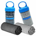 YQXCC 2 Pack Cooling Towels (47"x12"), Ice Cool Towel for Neck & Face - color: Dark Gray/Light Gray