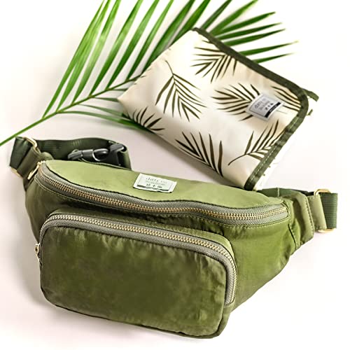 Ditty Co. - Lanikai Small Diaper Bag - Portable Changing Pad - Crossbody Bags For Women - Fanny Pack - Baby Travel Essentials (Olive Green) - color: Olive Green