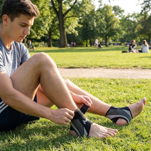 One Pair Ankle Support Brace, Adjustable Ankle Wrap, Ankle Stabilizer for Sports and Fitness Activities