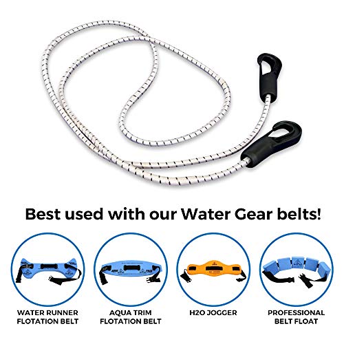 Water Gear Water Runner Hitch - Holds You in Place - Deep Water Tether Swimming Bungee Cord 51-inch - Stationary Swimmer Resistance Leash Rope