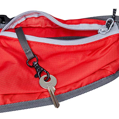 Blueberry Style Red Bumbag Waist Bag Fanny Pack for Walking Running - Built-in Poop Bag Holder, Dog Treat Pouch, Adjustable Waistband, and Bottle Holder - color: 1 Pack Waist Bag - Red
