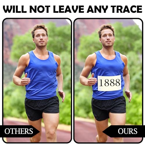 Wavwavw 12 Race Bib Clips Running Number Holder - color: Clear and Black