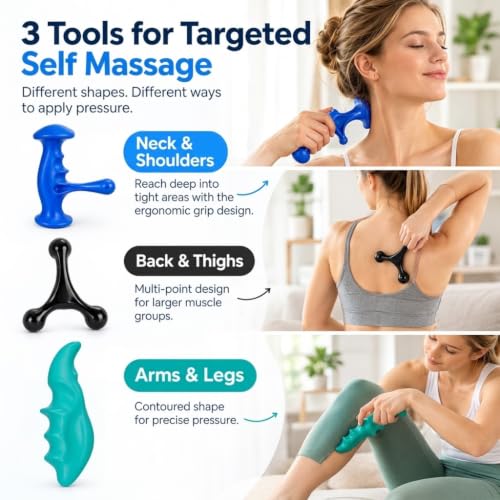 3PCS Trigger Point Massage Tool Set, Deep Tissue Fascia Release Tools
