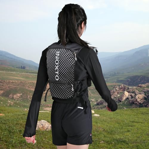 INOXTO Running Hydration Vest Backpack,Lightweight Insulated Pack with 1.5L Water Bladder Bag Daypack for Hiking Trail Running Cycling Race Marathon for Women Men - color: Black spots