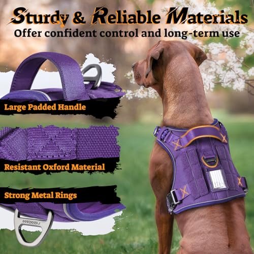 rabbitgoo Tactical Dog Harness for Small Dogs, No Pull Service Pet Vest - color: Purple, size: S(Chest:16.1"-31.5",Neck:15.4"-21.6",Back:7.1")