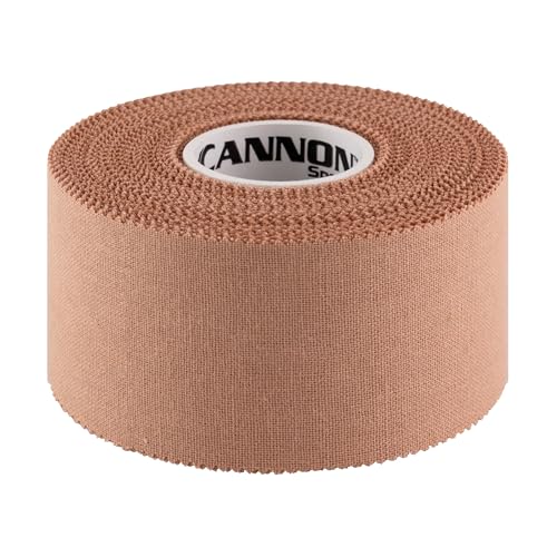 Cannon Sports Premium Athletic Tape - 1.5” x 45 Feet Per Roll - Easy Tear, No Sticky Residue, Very Strong, Hypoallergenic and Latex Free- Ideal for Sprains, Strains, First Aid – 1 Roll (Natural) - color: Natural