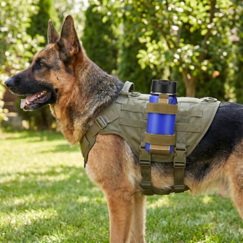 Water Bottle Holder, Lightweight Bottle Carrier for Tactical Backpack, Portable Adjustable Belt Water Bottles Holder Pouch for Travel Gym Hiking Camping - color: Khaki