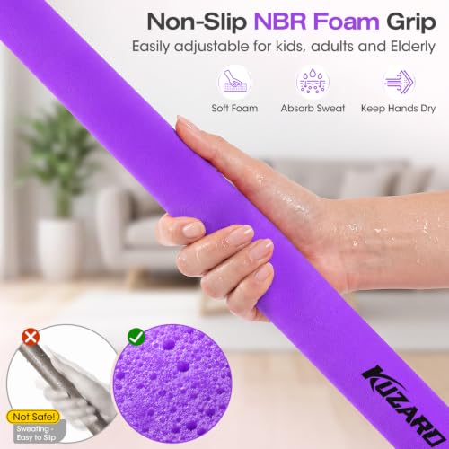 Yoga Stick, Mobility Stick for Stretching, Adjustable Exercise Stick - color: Purple