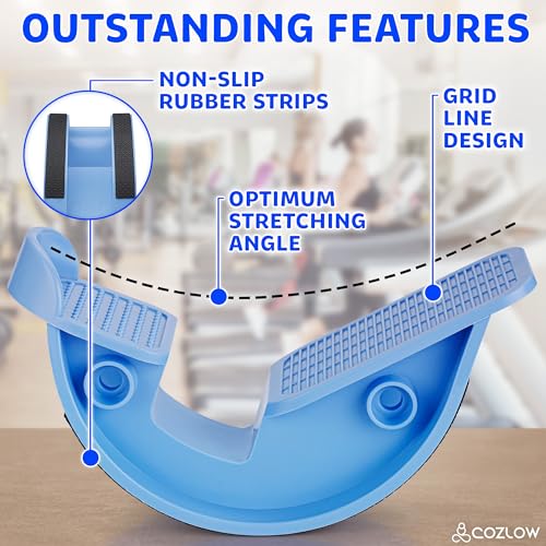 Cozlow Calf Stretcher & Foot Rocker (Blue), Effective Feet Stretching for Ankle Strengthening & Enhanced Flexibility, Pain Relief for Plantar Fasciitis, Achilles Tendonitis, Heel Spurs & Tight Calves