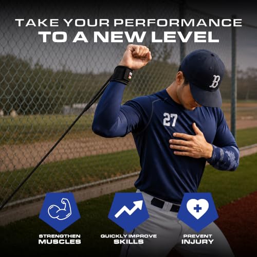 Bucwild Sports Baseball Resistance Bands - Pitching Bands for Youth & Adult - color: Black Band (Youth - Age 12)