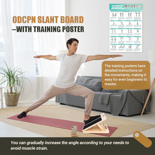 Calf Stretch Slant Board with Resistance Band, 460lb Portable Incline Board