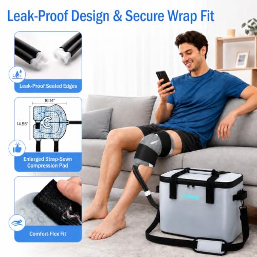 CUEME Ice Machine for Knee After Surgery, 20QT Capacity, Up to 18H Cooling