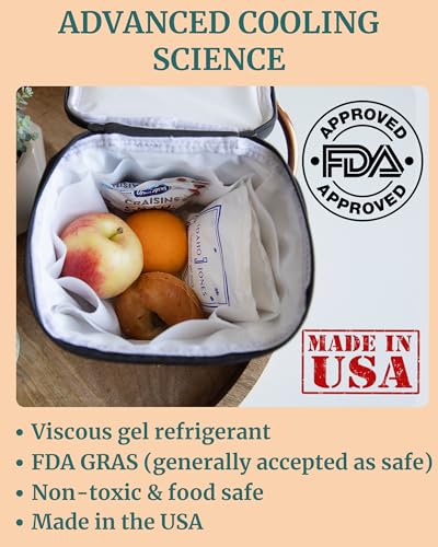 Ice Packs for Cooler - Reusable & Refreezable - for Breastmilk Storage, Lunch Boxes, Food, Camping - Long Lasting & Freezer Safe, TSA Approved