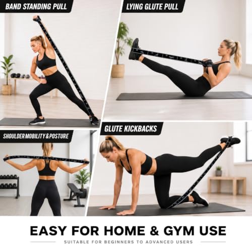 11-Loop Fabric Stretching Resistance Band - color: Black Single Band 15-45 Lbs