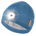 Etsfmoa Beanie with The Light,Fleece Lined Beanie Warm Hat,Gifts for Men - color: Light Blue