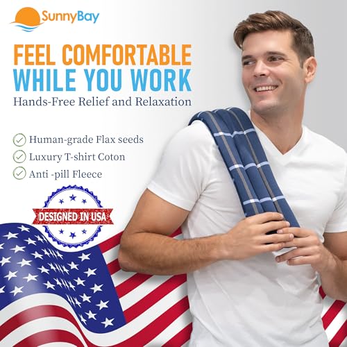 SunnyBay Heating Pad, Neck and Shoulder Wrap, 26x6 inch, Ocean Blue - color: Ocean Blue