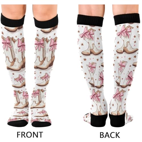 Pigsaly Red White Polka Dot Womens Compression Socks Athletic Tube Sock Knee High Socks Outdoor Sport Socks - color: M.2