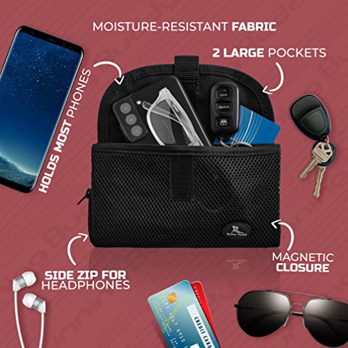 Running Buddy Magnetic Pouch - Fits Any Waistband, No Belt No Clips - color: Black, size: Large (5.9 in x 4 in)