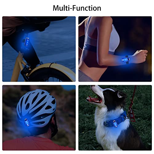 12 Pack Led Safety Light, Safety Light, High Visibility Strobe Running Lights Used for Bicycle, Walking Etc. Clip-On Running Lights Clip to Clothes Strap to Wrist, Bike Or Anywhere - color: Blue