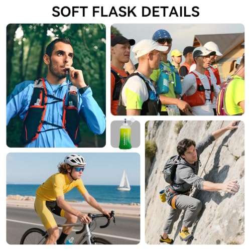 500ml Soft Flask Soft Water Bottle for Running, Hiking, Cycling and Climbing - Gradient Green - color: 500ml, Gradient Green