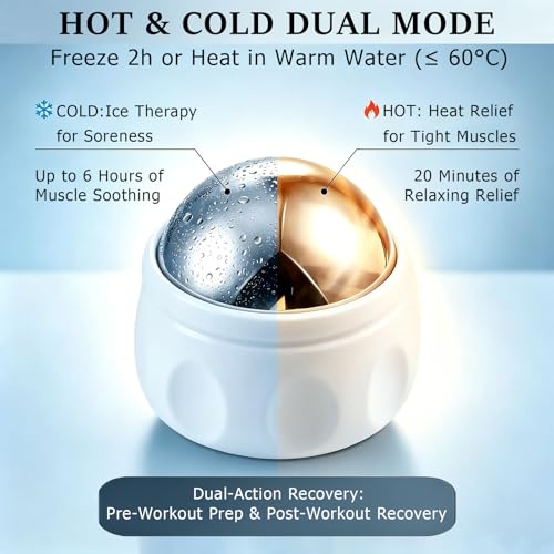 Massage Ice Roller Ball, Roller for Muscles Deep Tissue Cold & Heat Therapy - color: White