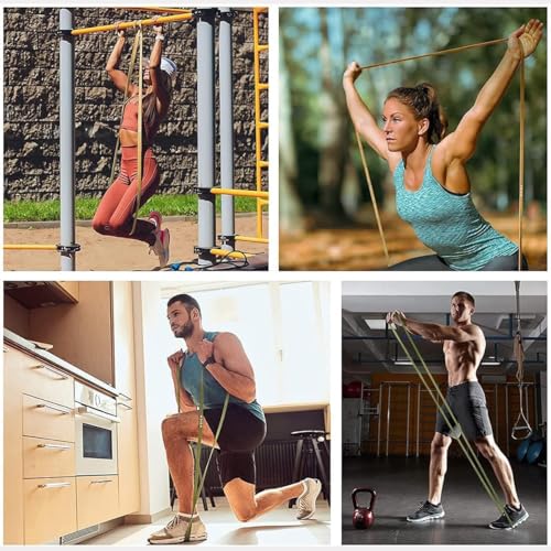 VEICK Pull Up Assist Resistance Bands for Home Gym - color: Green/Purple Set of 4 + Hand Grip Pads