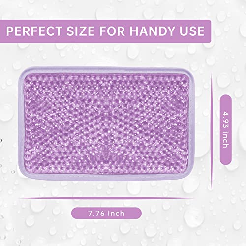 Gel Ice Pack for Injuries Ice Bag with Strap-2 Pack Reusable Hot Cold Pack - color: Purple-2 Pack