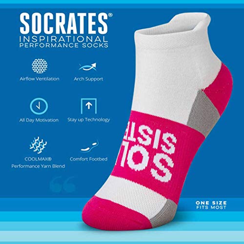 Gone For a Run Motivational Ankle Running Socks - Affirmation Runners Gifts - color: Sole Sister (Fuchsia)