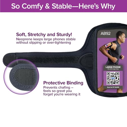Tune Belt AB92 Running Armband + EX3 Extender for Large/XL Phone/Case - color: Black Plus