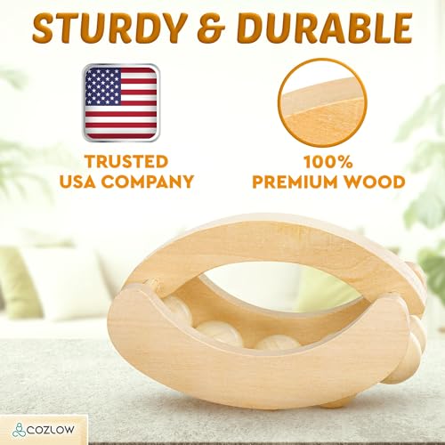 Wooden Massage Ball Roller - Supports Lymphatic Drainage and Pain Relief - color: Wood
