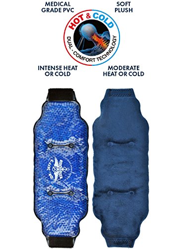Medical Grade Pain Relief Flexible Ice Pack for Injuries | Dual Sided Soft Plush Hot Pack + Flexible Gel Beads Reusable Ice Pack | Great for Knee, Sciatica, Back, + Neck Pain | Bonus Extension Straps - style: Large Pack with Extension Straps