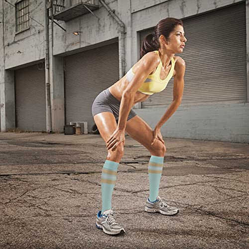 fenglaoda 8 Pairs Compression Socks for Men & Women 20-30 mmHg Knee High Nurse Pregnant Running Medical and Travel Athletic - color: 10-8 Pairs-2, size: Small-Medium