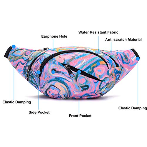 Ausion Fanny Pack Waist Bag for Men&Women Adjustable Belt Hip Bum Bag Fashion Water Resistant Hiking Waist Bag for Traveling Casual Running Hiking Cycling - color: Purple