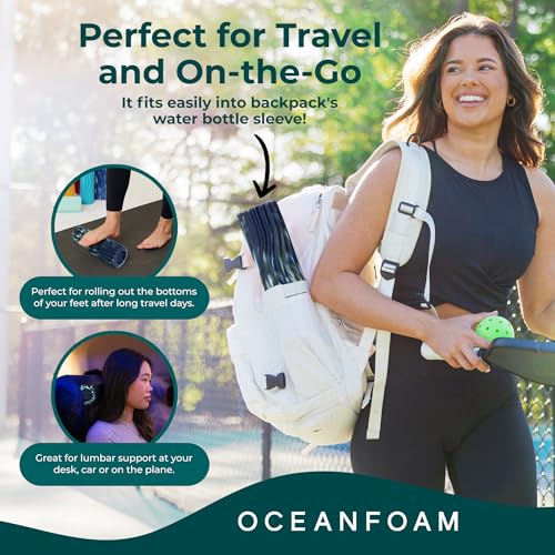 Oceanfoam Ripple Small Foam Roller (Dark Navy, Hunter & Seafoam Marbled) - color: Dark Navy, Hunter & Seafoam Marbled