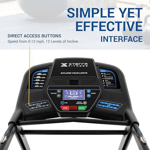 Xterra Fitness Sport Series Premium Folding Smart Treadmill, Handlebar Speed and Incline Controls, Large XTRASoft Cushioned Running Deck, Built-in FTMS-Enabled Bluetooth with XF Connect Fitness App - style: TR75