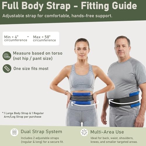 Flexible Cold Gel Pack with Straps, 9.5" x 4.5", 4 Pack - style: ColdWithStrap
