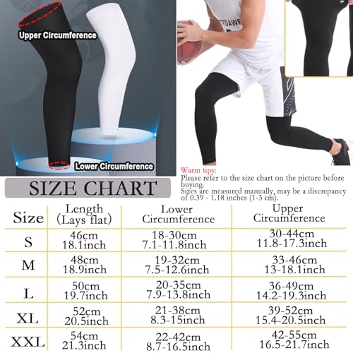 smilixin 2 Pairs Leg Sleeves,Full Leg Compression Sleeve for Men Women - size: Medium