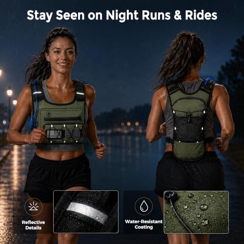 Running Vest Water Backpack with 2L Leak-Proof Bladder for Men & Women - color: Green