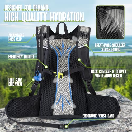N NEVO RHINO Hydration Backpack, 18L Hiking Backpack with 3L Water Bladder - color: White